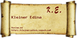Kleiner Edina névjegykártya